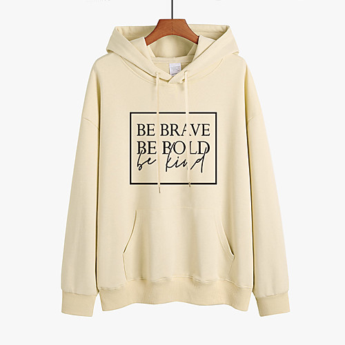 

Women's Pullover Hoodie Sweatshirt Letter Print Daily Other Prints Streetwear Hoodies Sweatshirts White Black Purple / Fleece Lining