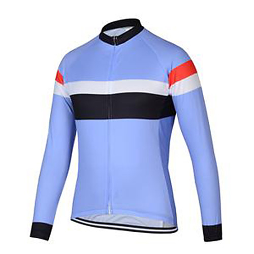 

21Grams Men's Long Sleeve Cycling Jersey Sky Blue Patchwork Bike Jersey Mountain Bike MTB Road Bike Cycling Breathable Sports Clothing Apparel / Athletic