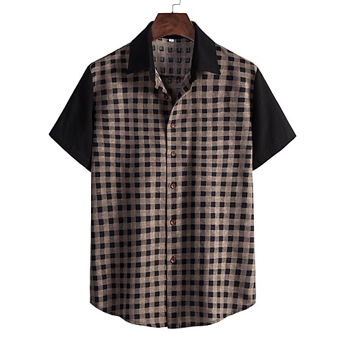 

Men's Shirt Other Prints Graphic Print Short Sleeve Daily Tops Streetwear Black / Gray