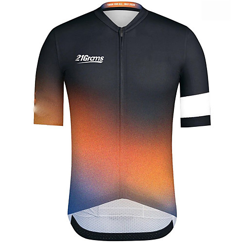 

21Grams Men's Short Sleeve Cycling Jersey Black Gradient Bike Jersey Mountain Bike MTB Road Bike Cycling Breathable Sports Clothing Apparel / Athletic