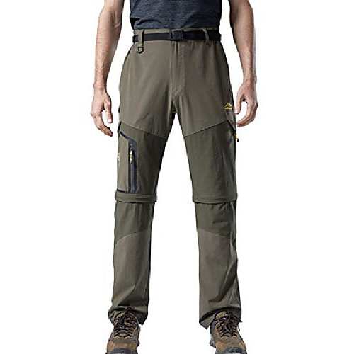 

men's detachable trousers muti-pockets walking pants green size s