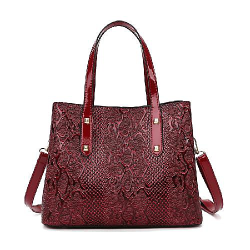 

Women's Bags Satchel Top Handle Bag Zipper Date Office & Career Handbags Black Blue Purple Red