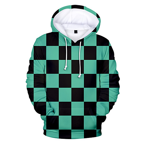 

Inspired by Demon Slayer Kamado Nezuko Cosplay Costume Hoodie Polyester / Cotton Blend Check Printing Hoodie For Women's / Men's