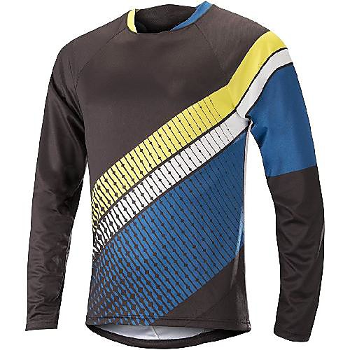 

21Grams Men's Long Sleeve Downhill Jersey Spandex Red Blue Grey Bike Jersey Top Mountain Bike MTB Road Bike Cycling UV Resistant Quick Dry Sports Clothing Apparel / Athletic