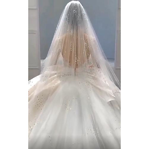 

One-tier Luxury Wedding Veil Cathedral Veils with Solid Tulle