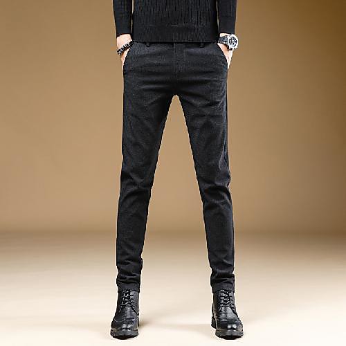 

Black / Blue / Gray Solid Colored Tailored Fit Spandex / Polyester Suit - Notch No Buttons