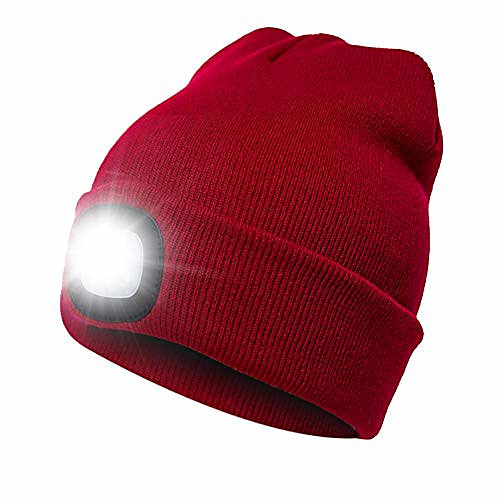 

unisex led knitted beanie hat, warm hands free flashlight knitted beanie hat for outdoor, hunting, camping, running, grilling, jogging, walking