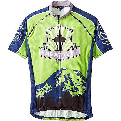 

21Grams Men's Short Sleeve Cycling Jersey Green Bike Jersey Top Mountain Bike MTB Road Bike Cycling UV Resistant Quick Dry Sports Clothing Apparel / Athletic