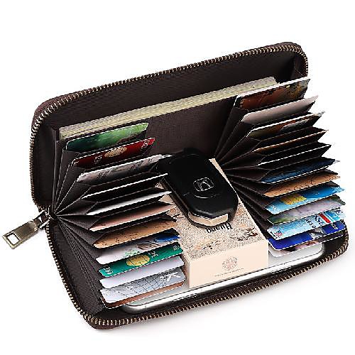 

Men's Bags Nappa Leather Cowhide Wristlet Bag Zipper Solid Colored Daily 2021 Dark Brown