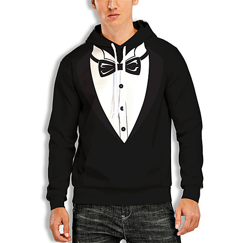

Men's Pullover Hoodie Sweatshirt Graphic 3D Print Daily 3D Print Basic Casual Hoodies Sweatshirts Black