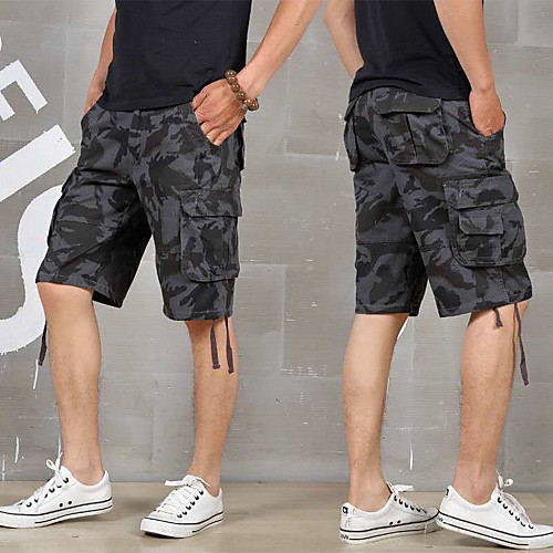 

Men's Hiking Cargo Shorts Camo Outdoor 10 Breathable Anti-tear Multi-Pockets Cotton Shorts ArmyGreen Black Blue khaki Gray Hunting Fishing Climbing 29 30 31 32 33