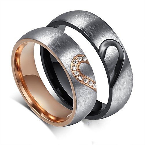 

couple's ring 2pcs silver alloy daily jewelry cute