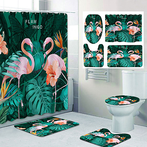 

Bathroom Shower Curtain & Mat Set Classic Polyester New Design