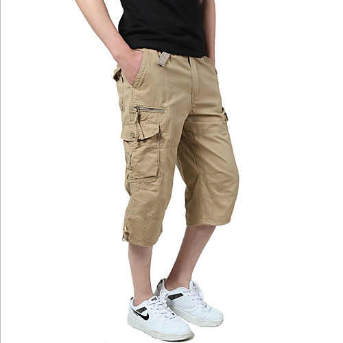 

Men's Hiking Cargo Shorts Solid Color Outdoor 12 Comfortable Anti-tear Multi-Pockets Cotton Shorts Black Army Green Grey Khaki Hunting Fishing Climbing M L XL XXL XXXL