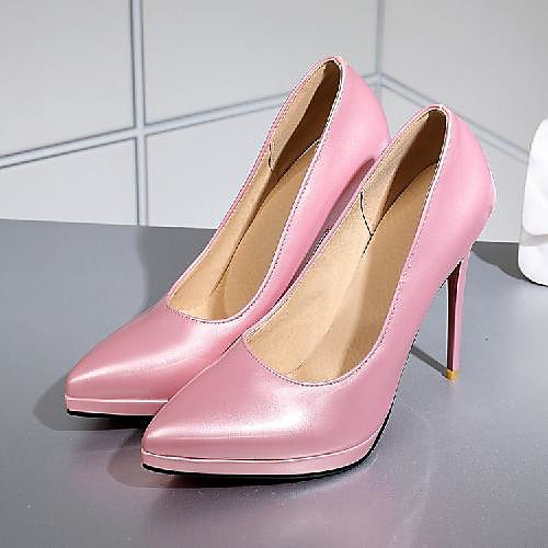 

Women's Heels Stiletto Heel Pointed Toe Daily PU Synthetics Almond Black Red
