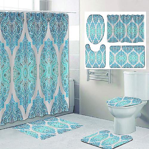 

mandala pattern printingbathroom shower curtain leisure toilet four-piece design