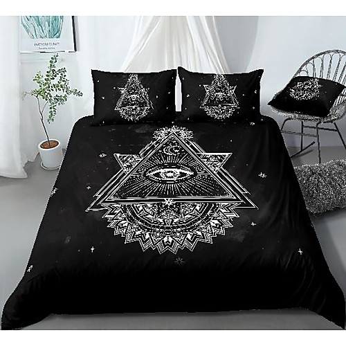 

tarot print 3-piece duvet cover set hotel bedding sets comforter cover with soft lightweight microfiber, include 1 duvet cover, 2 pillowcases for double/queen/king(1 pillowcase for twin/single)