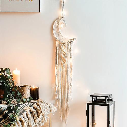 

Nordic Moon Star Macrame Dream Catcher Wall Hanging Craft Dreamcatcher Ornaments Boho Room Decor Kids Room Nursery Gifts