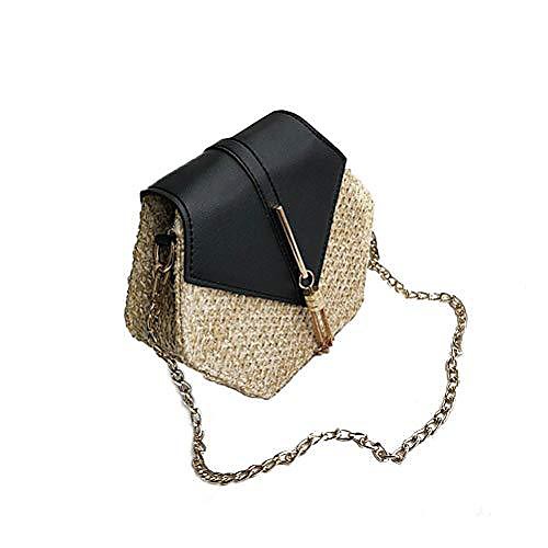 

hexagon tassel crossbody bag square bag chain shoulder bag for women black