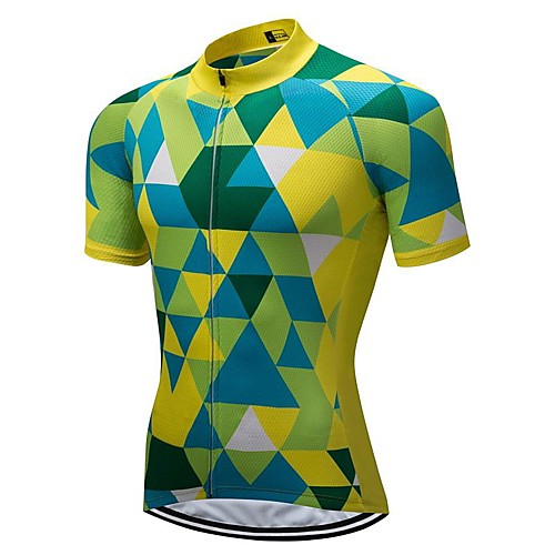 

21Grams Men's Short Sleeve Cycling Jersey Green Bike Jersey Mountain Bike MTB Road Bike Cycling Breathable Sports Clothing Apparel / Athletic