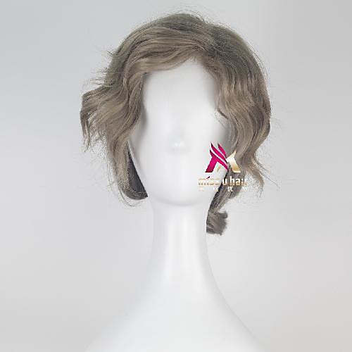 

Synthetic Wig Maurice Body Wave With Ponytail Wig Short Grey Synthetic Hair 12 inch Men's Cool Comfy Gray