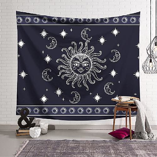 

Tarot Divination Wall Tapestry Art Decor Blanket Curtain Hanging Home Bedroom Living Room Decoration Mysterious Bohemian Sun Moon Polyester