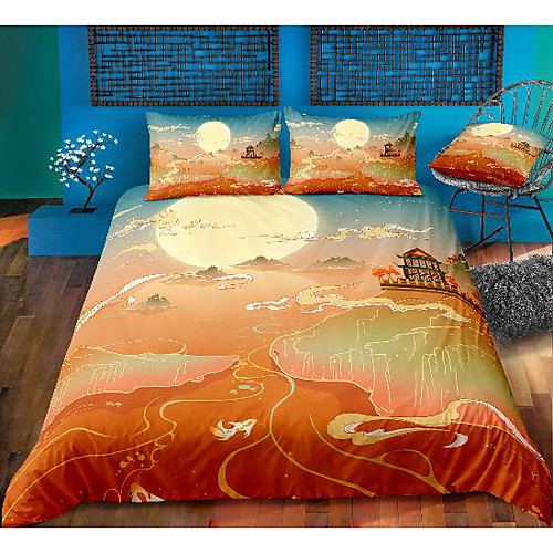 

chinese seris 3-piece duvet cover set hotel bedding sets comforter cover with soft lightweight microfiber, include 1 duvet cover, 2 pillowcases for double/queen/king(1 pillowcase for twin/single)