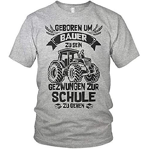 

born to be a farmer, forced to go to school - farmer farmer tractor tractor - men's t-shirt and men's t-shirt, size: l, color: heather gray