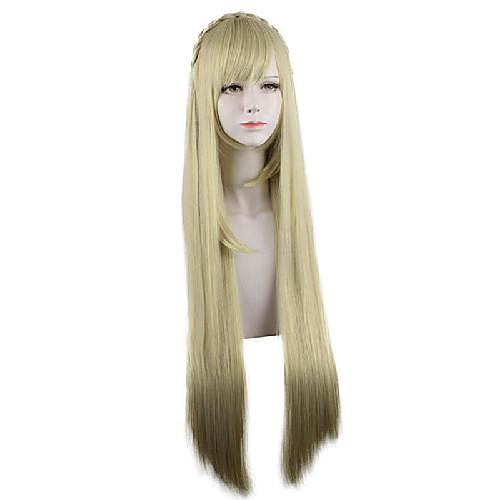 

Cosplay Wig Sonia Dangan Ronpa Straight Braid With Bangs Wig Very Long Blonde Synthetic Hair 40 inch Women's Anime Cosplay Exquisite Blonde