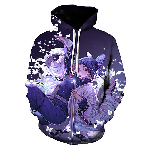 

Inspired by Demon Slayer Kochou Shinobu Cosplay Costume Hoodie Polyester / Cotton Blend 3D Printing Hoodie For Women's / Men's