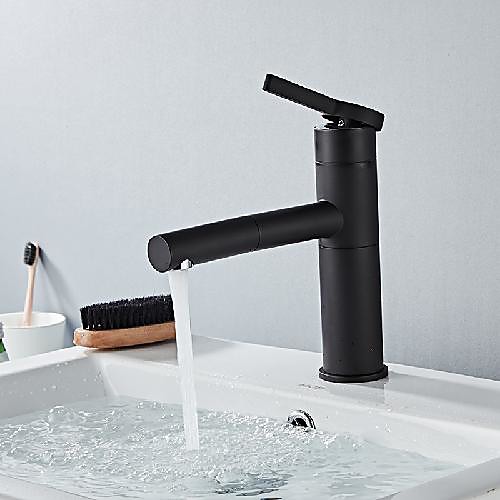 

Bathroom Sink Faucet - Rotatable / Pull out Painted Finishes Mount Outside Single Handle One HoleBath Taps