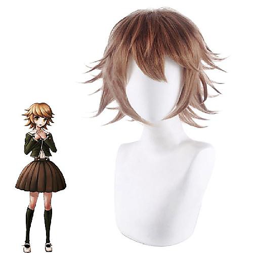 

Cosplay Wig Nisaki Chihiro Dangan Ronpa Curly With Bangs Wig Short Brown Synthetic Hair 16 inch Women's Anime Cosplay Easy to Carry Brown