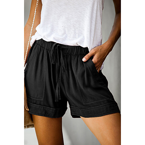

Women's Sporty Basic Streetwear Breathable Comfort Outdoor Daily Chinos Shorts Pants Solid Colored Knee Length Drawstring Black Blue Blushing Pink Army Green Green
