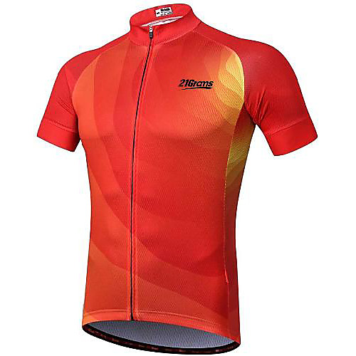 

21Grams Men's Short Sleeve Cycling Jersey Red Bike Jersey Mountain Bike MTB Road Bike Cycling Breathable Quick Dry Sports Clothing Apparel / Athletic