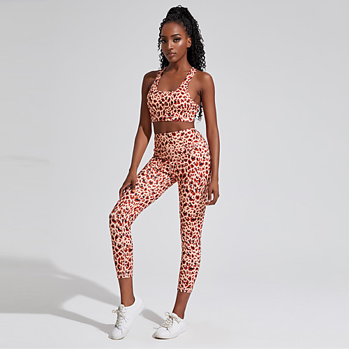 

Women's 2 Piece Racerback Activewear Set Sports Bra with Tights Athletic Athleisure Sleeveless 2pcs High Waist Spandex Breathable Quick Dry Soft Running Active Training Jogging Exercise Sportswear