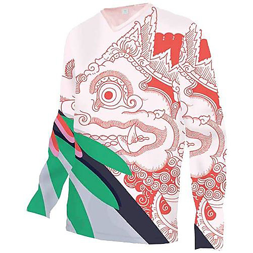 

21Grams Men's Long Sleeve Downhill Jersey White Bike Jersey Top Mountain Bike MTB Road Bike Cycling UV Resistant Quick Dry Sports Clothing Apparel / Athletic