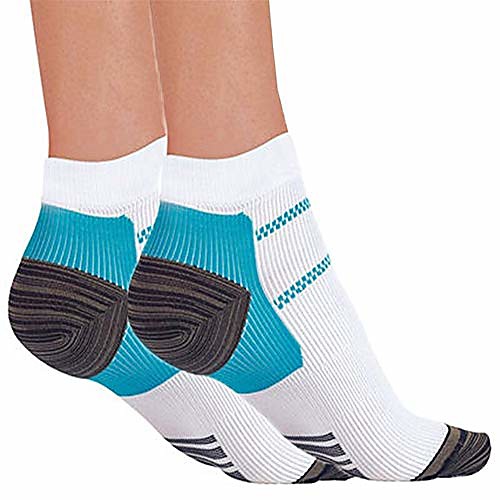 

1 pair of unisex foot care compression socks heel spur pain sweat running socks (color: white)