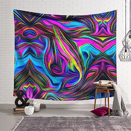 

wall tapestry art decor blanket curtain hanging home bedroom living room decoration full screen intersecting colors polyester