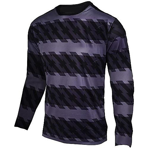

21Grams Men's Long Sleeve Downhill Jersey Spandex Black Bike Jersey Top Mountain Bike MTB Road Bike Cycling UV Resistant Quick Dry Sports Clothing Apparel / Athletic