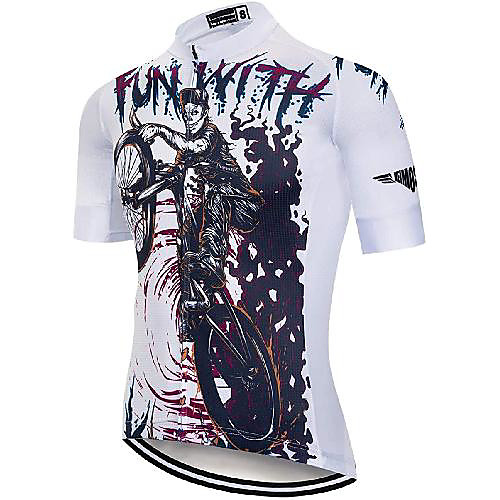 

21Grams Men's Short Sleeve Cycling Jersey White Bike Jersey Mountain Bike MTB Road Bike Cycling Breathable Quick Dry Sports Clothing Apparel / Athletic