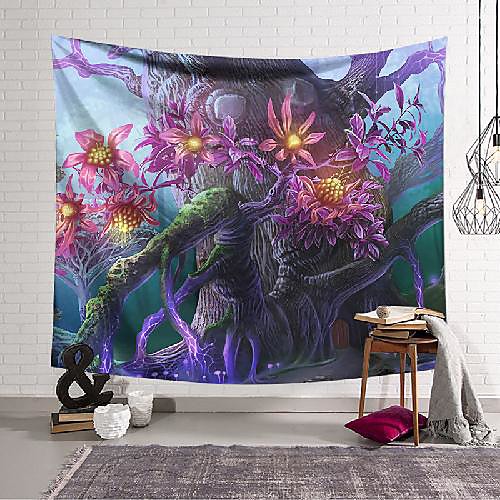 

wall tapestry art decor blanket curtain hanging home bedroom living room decoration dead tree bud polyester