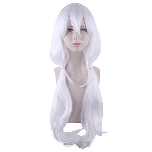 

Cosplay Wig Dangan Ronpa Curly With 2 Ponytails With Bangs Wig Long White Synthetic Hair 28 inch Women's Anime Cosplay Adorable White