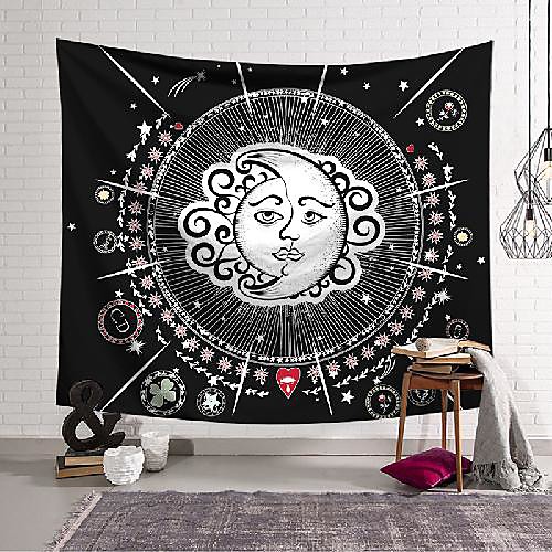 

Tarot Divination Wall Tapestry Art Decor Blanket Curtain Hanging Home Bedroom Living Room Decoration Bohemian Mysterious Starry Sky Sun Moon