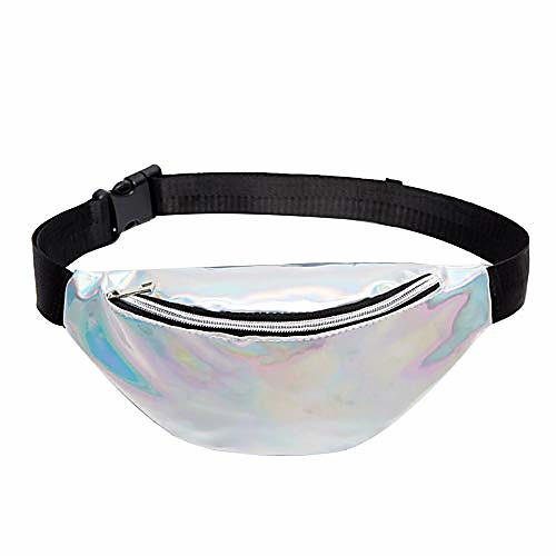 

fanny pack waist packs women pvc sports casual crossbody bags (silver