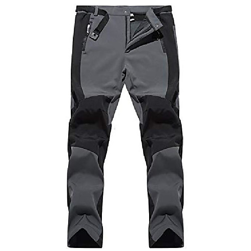 

men's climbing pants thickened sporty pants hiking trekking hard-wearing slim fit outdoor pants warm trousers gray - manufacturer 4xl / eu size 56