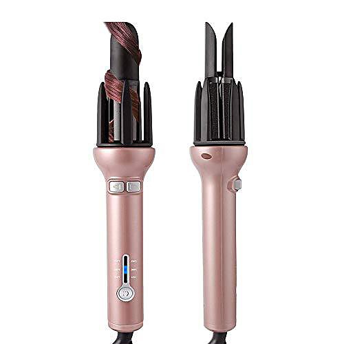 

automatic hair curling iron wand, automatic instant curler titanium ceramic rotating waver 1.1 inch barrel,dual voltage (rose gold)