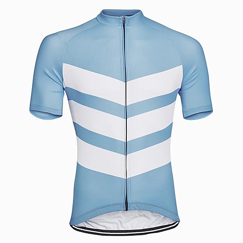 

21Grams Men's Short Sleeve Cycling Jersey Sky Blue Patchwork Bike Jersey Mountain Bike MTB Road Bike Cycling Breathable Sports Clothing Apparel / Athletic