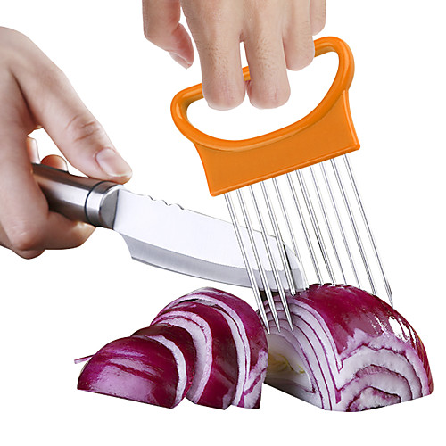 

2PCS Onion Vegetables Slicer Cutting Tomato Slicer Cutting Aid Holder Guide Slicing Cutter Safe Fork Onion Cutter Kitchen Accessories