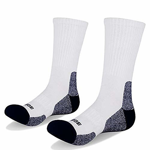 

men's performance cotton cushion crew athletic socks for outdoor sports hiking backpacking workout