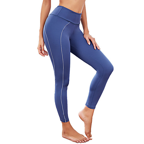 

Women's Running Tights Leggings Compression Pants Athletic Bottoms Spandex Gym Workout Running Jogging Training Exercise Thermal Warm Breathable Soft Sport Solid Colored Dark Navy / Stretchy